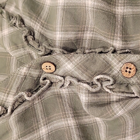 Eddie Bauer Flannel Top Size XS Olive - Picture 7 of 7